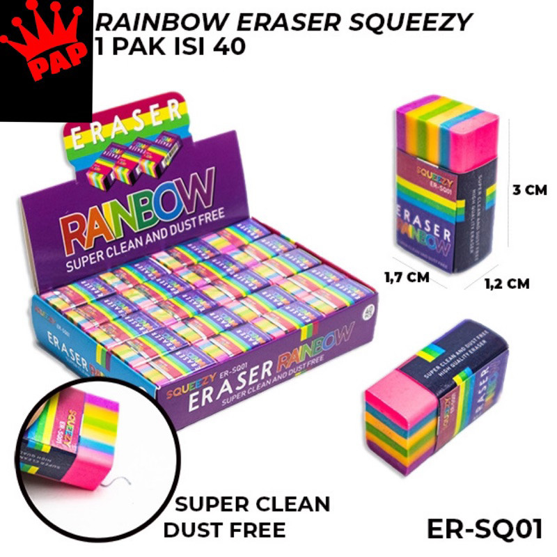 

(wk acc ) Penghapus squency satuan / Eraser Rainbow