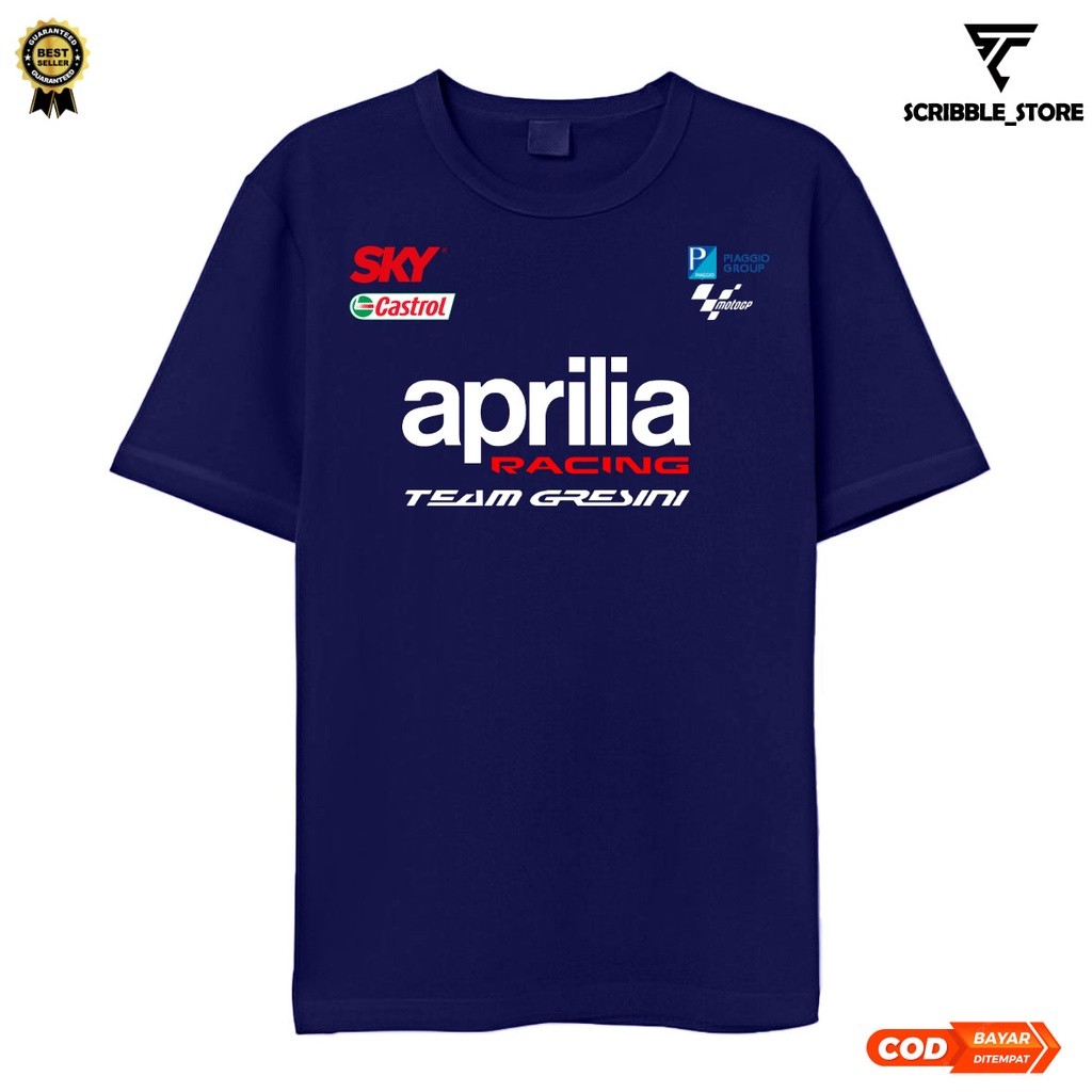 Kaos Aprilia Racing | Tshirt Moto Gp | Kaos Balap Keren | Scribble_Tshirt