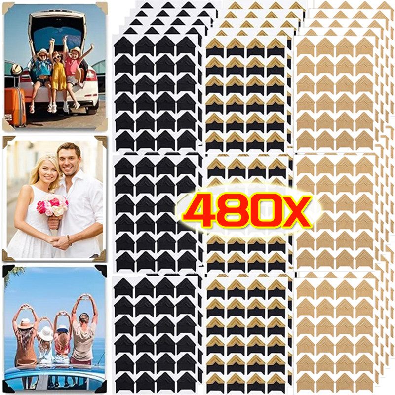 

DIY Photo Album Scrapbook Corner Sticker Creative Corner Stickers Kraft Paper Corner Stickers Scrapbooking Picture Protect Decor
