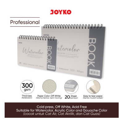 

Watercolor Book JOYKO WLBK-2600-A4 300 gsm 20 Lembar/Buku Cat Air