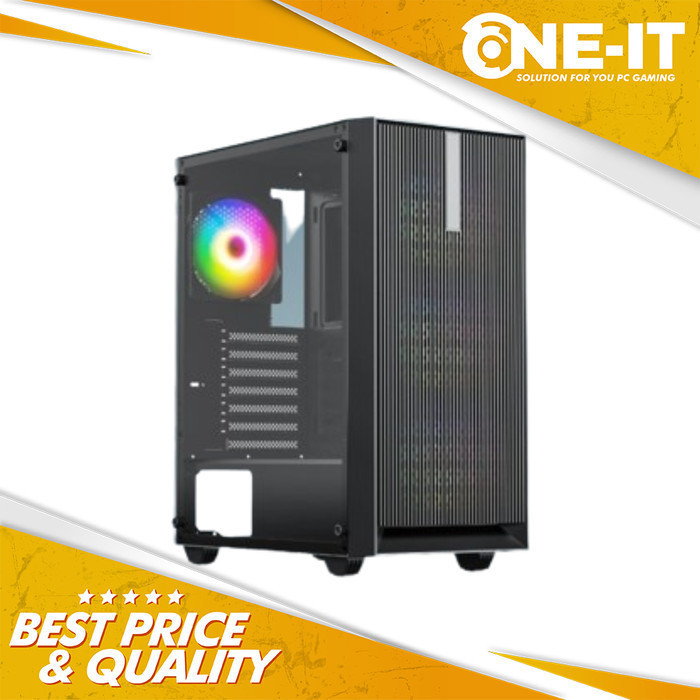 Case INFINITY ASCALON ATX Casing Komputer PC + 3 FAN RGB Enlight