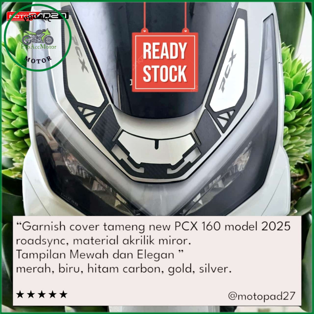 Garnis Tameng Body Depan PCX 160 2025 Roadsync Bahan Kaca Akrilik