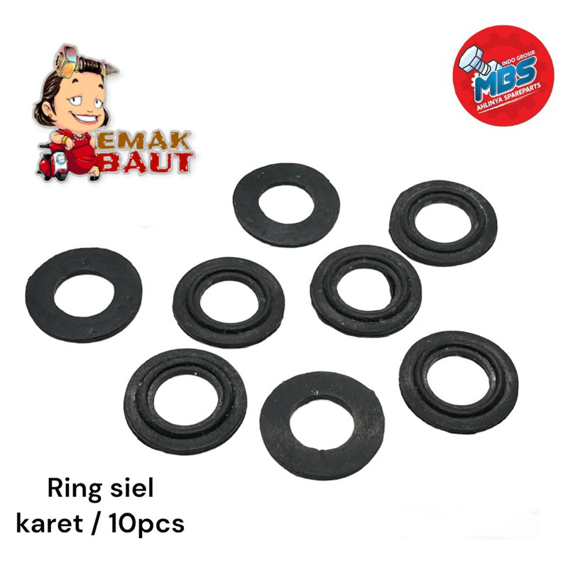 grosir RING KARET SIEL KARET LUBANG M10 BAUT 14 RING KARET ORIGINAL SIL MURAH