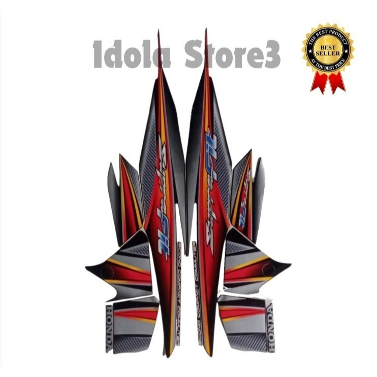 STIKER STRIPING HONDA SUPRA FIT 2006 HITAM LIS BODY STIKER SUPRA FIT 2006 TERBAIK