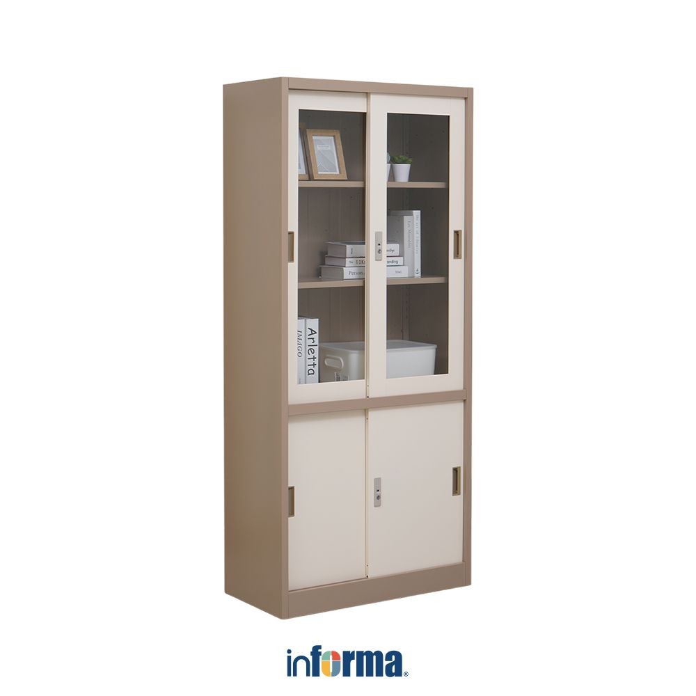 Informa Kiev Lemari Arsip Kantor Metal Slide Half - Cokelat Muda File Cabinet Lemari Besi Kabinet Te