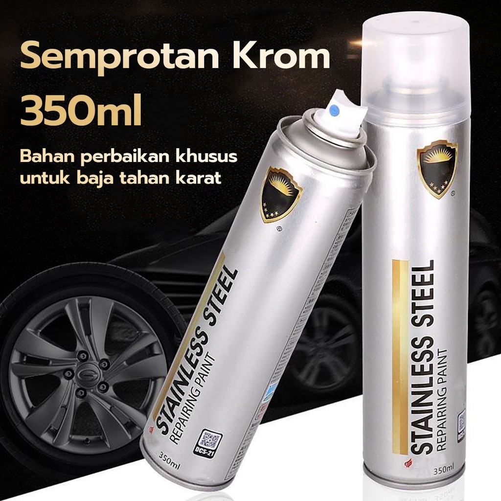 

STOCK 350 ML Cat Semprot Chrome Sapporo Chrome Spray Paint Anti Karat Warna Stainless w