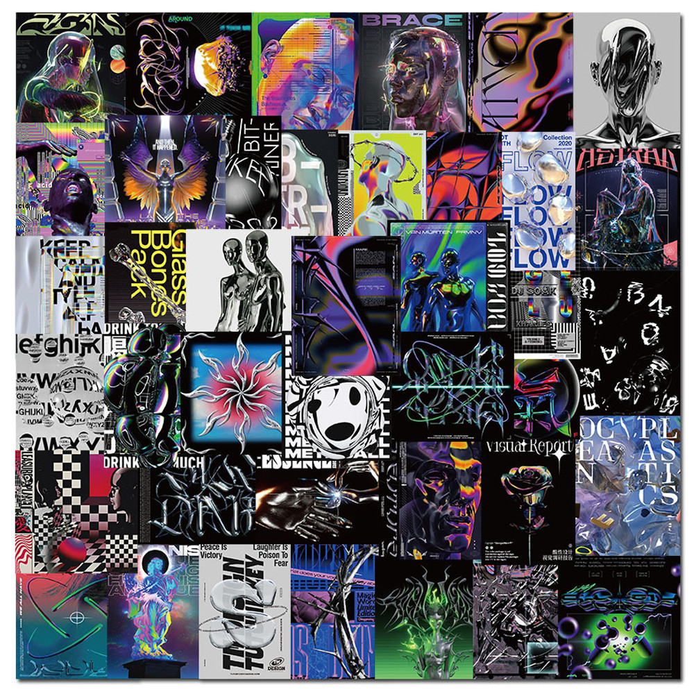 

10/20/40PCS Psychedelic Acid Graphic Art Graffiti Stickers Aesthetic Skateboard Phone Laptop Guitar Car Cool Kids Sticker Toys