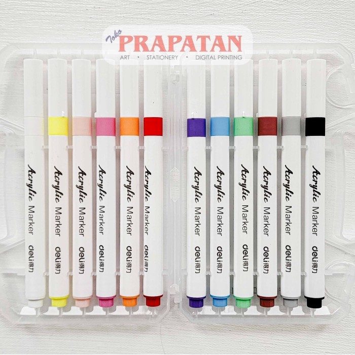 

[New Arrival] Deli Acrylic Marker Set HM108 | Spidol Akrilik - HM108-12
