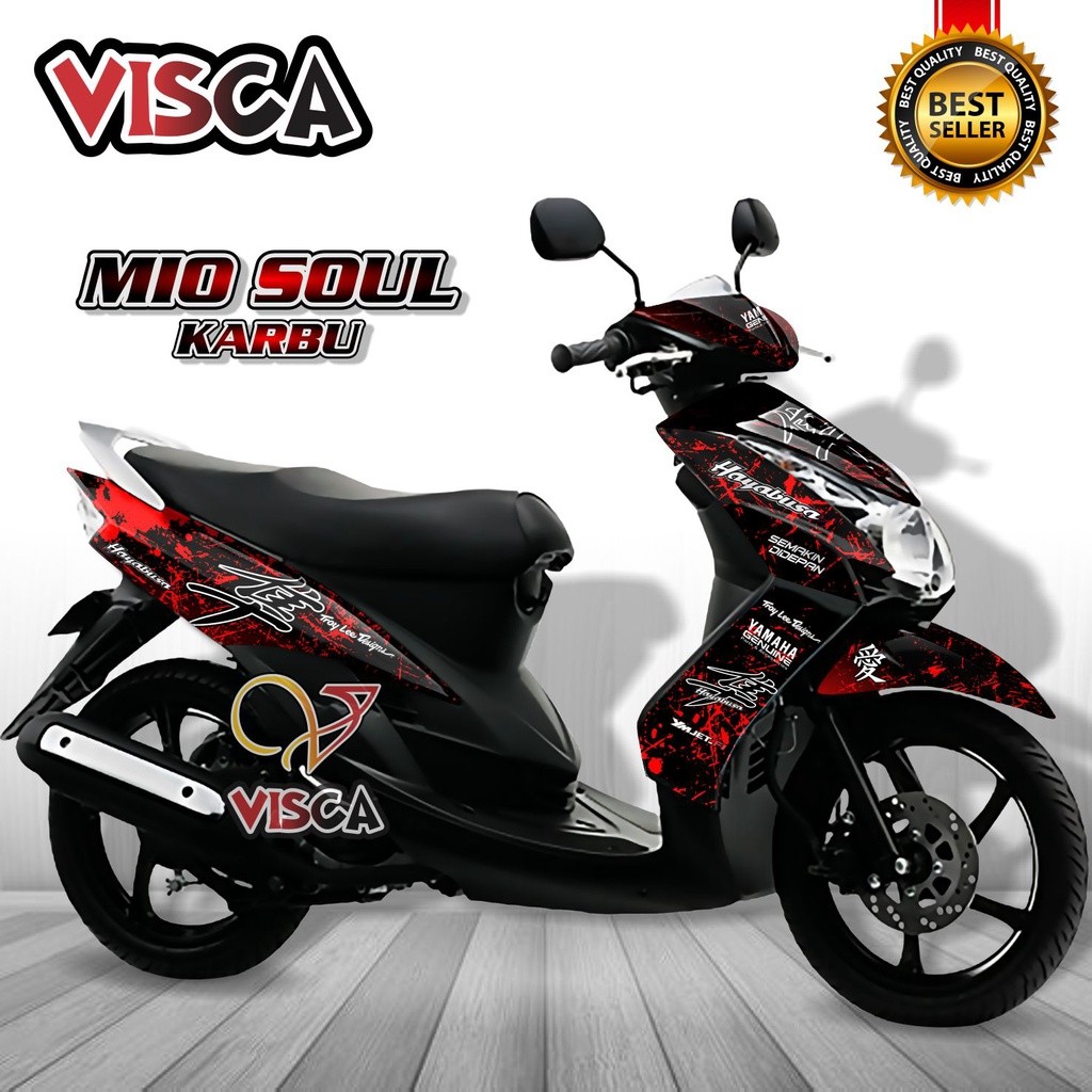 Decal Mio Soul Karbu Full Body Stiker Mio Soul Karbu Variasi Keren Striping Mio Soul Karbu Variasi D