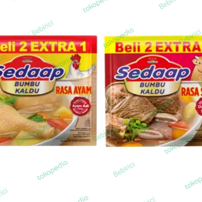 

Sedaap Kaldu 9GR Bumbu Penyedap rasa [Jual per 3 sachet]