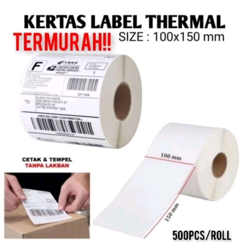 

YANQIN - Kertas Label THERMAL size 100x150mm Kertas Resi Termurah