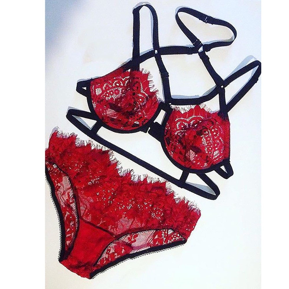 N1318 sexy bikini bra set berkawat lingerie transparan push up bra