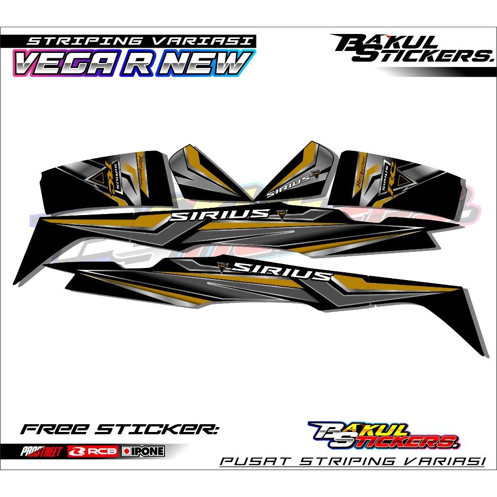 STRIPING VARIASI HONDA VEGA R NEW SIRIUS RC / STICKER LIST MOTOR VEGA R NEW SIRIUS RC