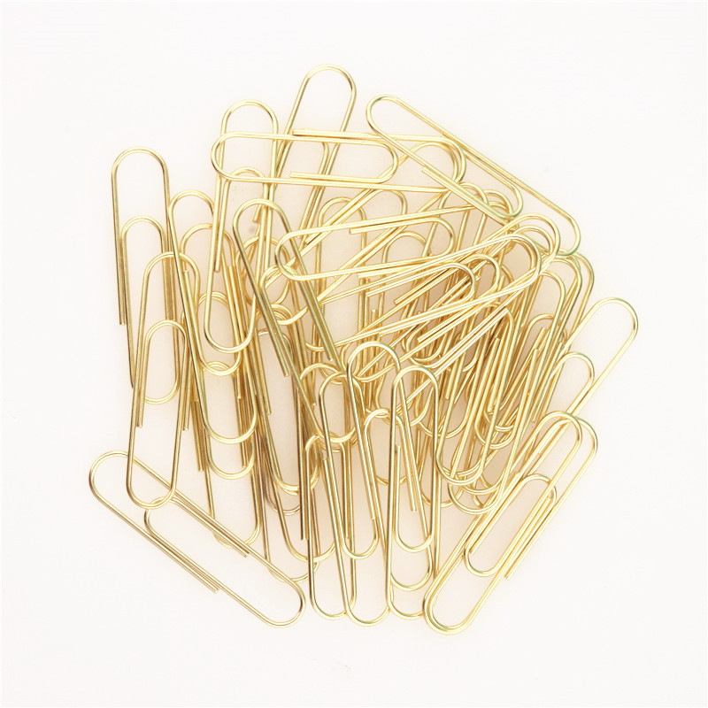 

High Quality Golden Notebook Bookmark binder Paperclips Accessories Paper Clips Binding Office Stationary Supplies