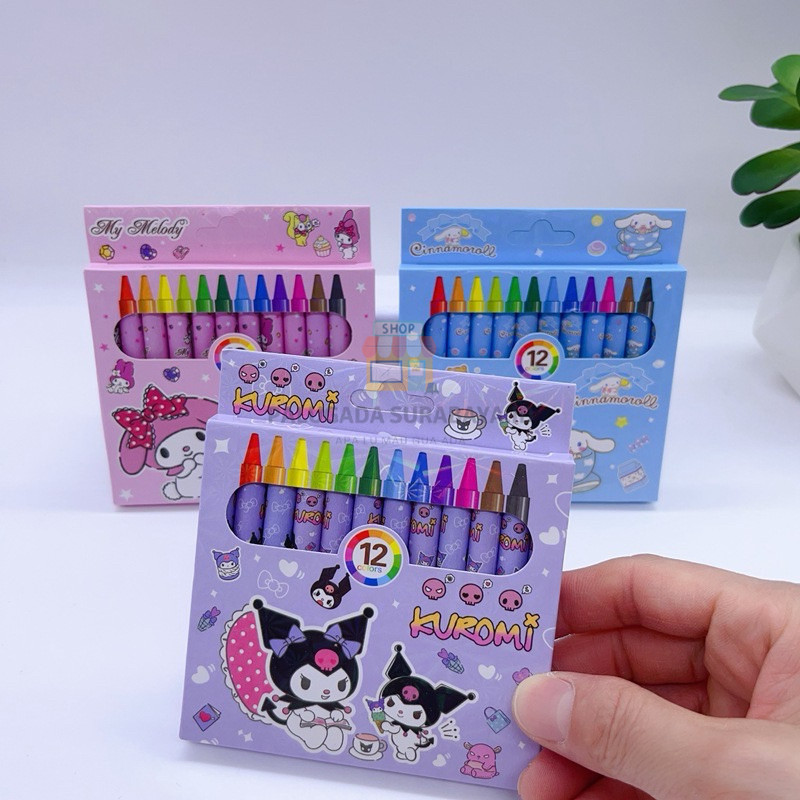 

⭐ PGS ⭐️ Crayon Oil Pastel Isi 12 Pcs Alat Gambar dan Mewarnai Motif Sanrio Alat Tulis Sekolah