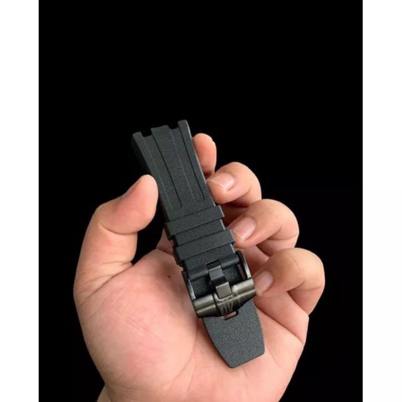 TALI RUBBER STRAP JAM TANGAN AUDEMARS PIGUET HITAM 28 MM