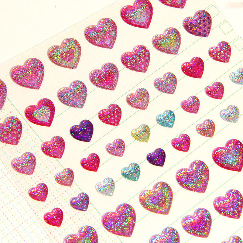 

Bright Rainbow Gradient Love Star 3D Stickers Scrapbook DIY Material Notebook Decoration Baby Rewards Thank You Stickers