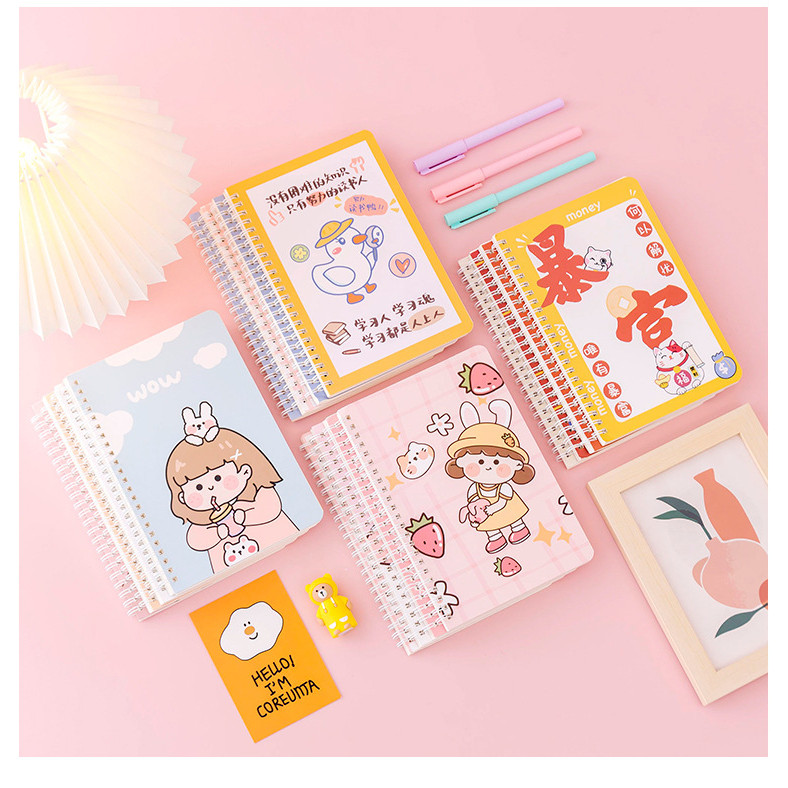 

YANCSHOP [MONA] Buku Tulis Catatan A5 / Notebook Ring Spiral Motif Karakter Lucu -JT0042