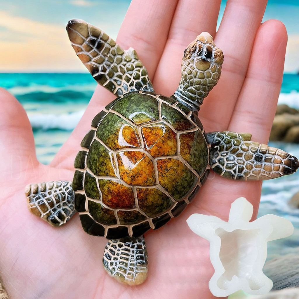 

Sea Turtle Epoxy Resin Mold Cute Turtle Fish Tank Decorative Ornaments DIY Gypsum Concrete Mold Soap Clay Mould