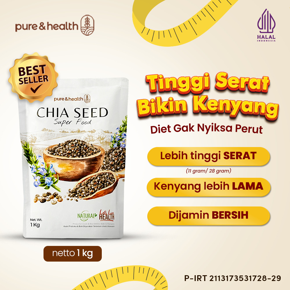 

Biji Chia Seed 1 Kg Diet Organik Black Chiaseed Original Natural Super Food