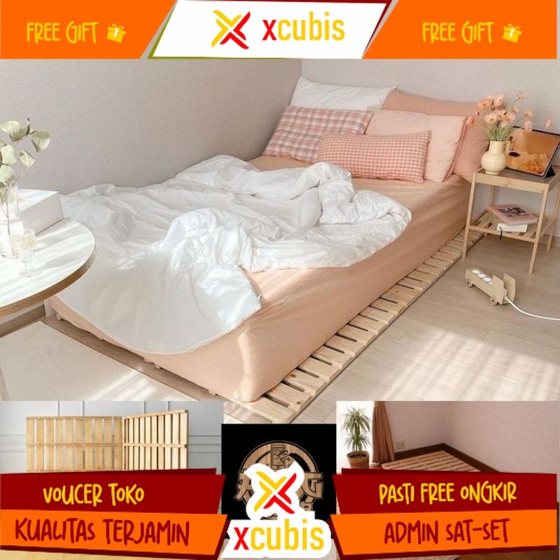 Alas Tempat Tidur Kayu / Dipan Kasur Kayu Jati Belanda / Dipan Tempat Tidur Kayu Palet Jati Belanda 