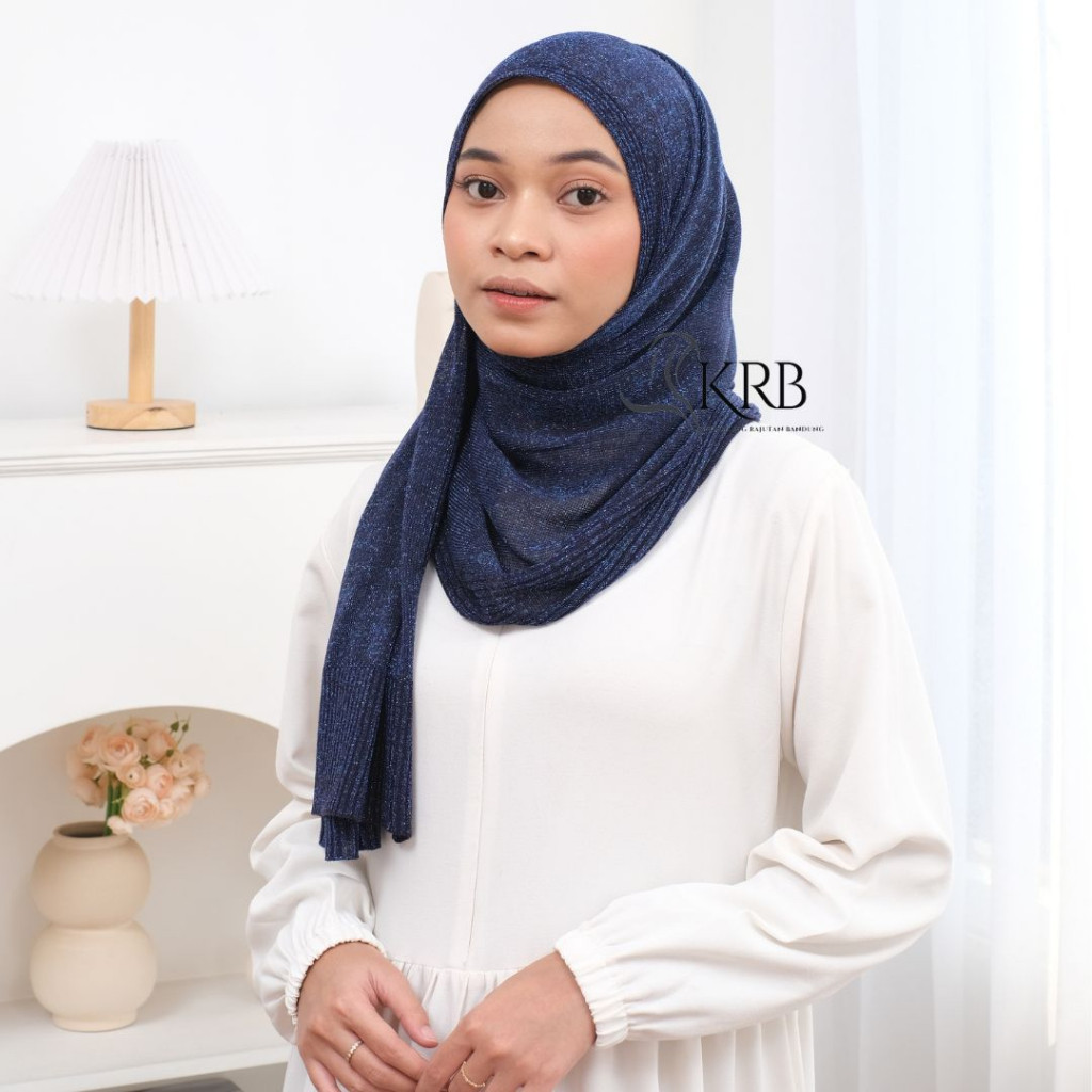 NANTARSHOP KRB | Pashmina Gliter Rajut BIRU - BIRU DONGKER - NAVY - DENIM - TURKIS - FROZEN - BABYBL