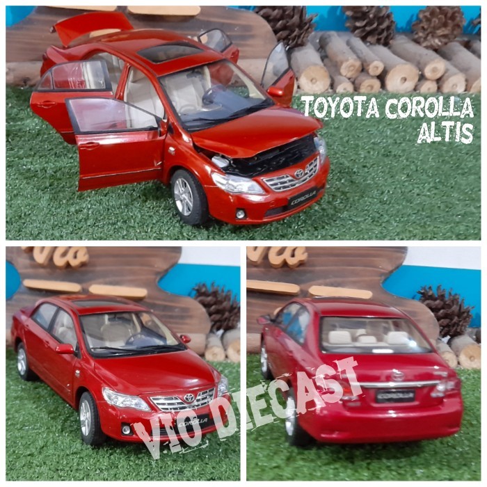 Die-cast Toyota Corolla Altis merah mainan anak skala 18