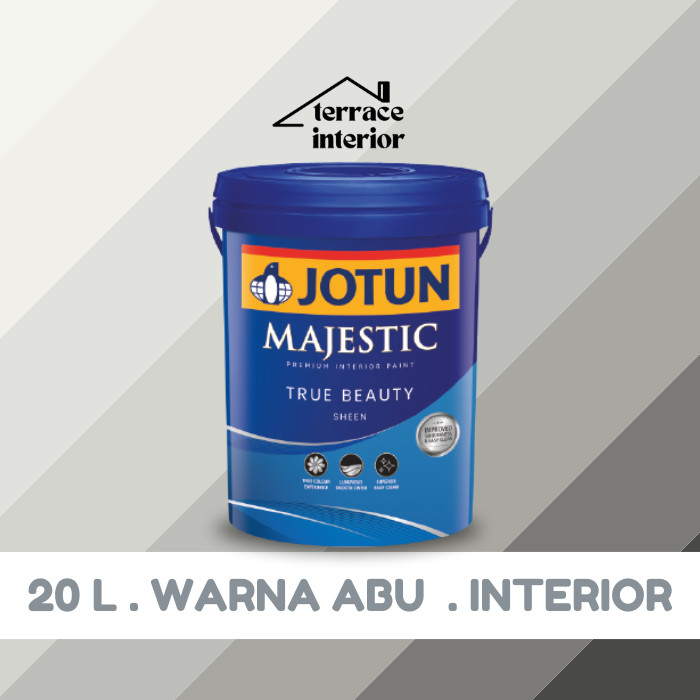Cat Tembok Majestic Sheen Interior Jotun warna Abu Grey 20 L