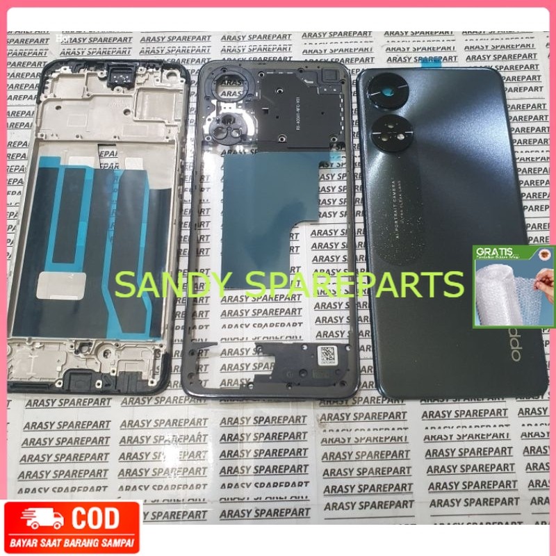lebih Murce [BERGARANSI] Casing Housing Kesing OPO Reno 8T 4G Fullset Frame Lcd Bazel Backdoor