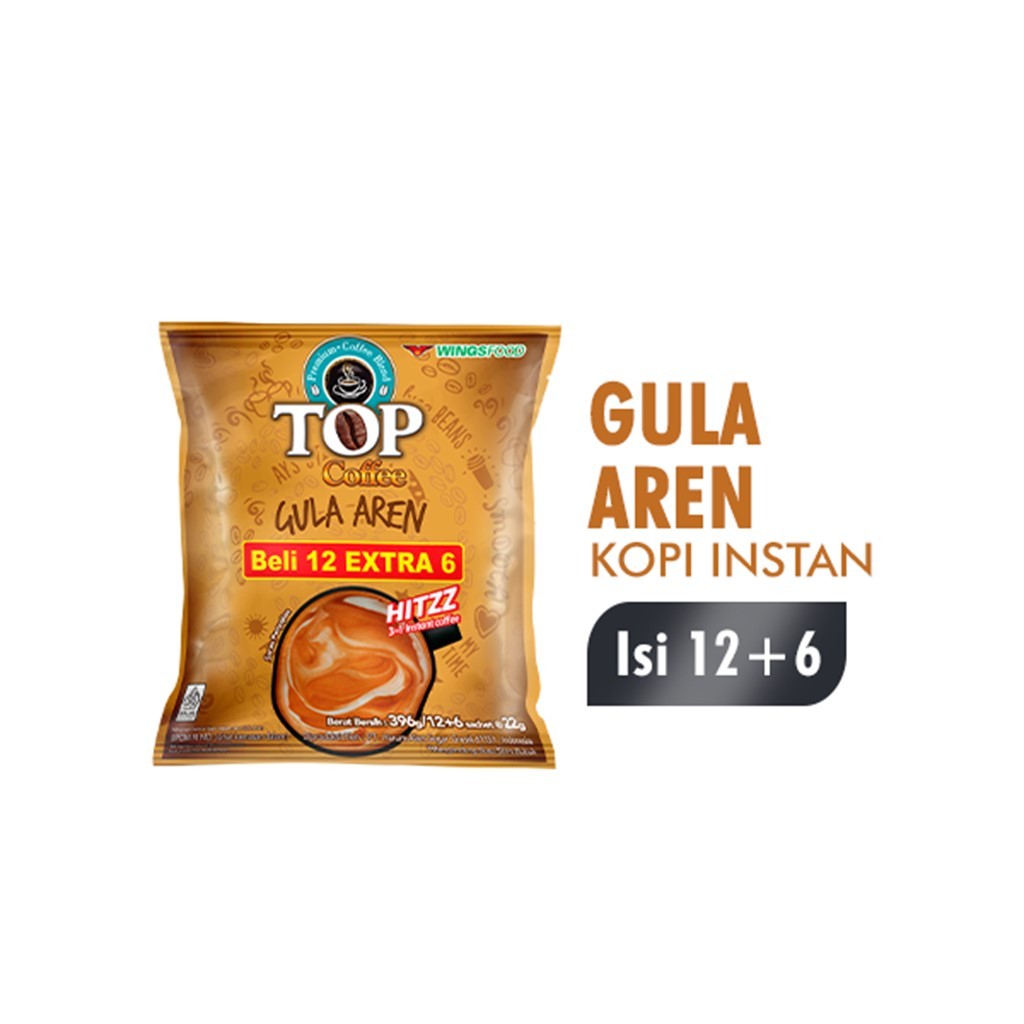 

Top Coffee Kopi Instan Gula Aren Bag Isi 12 + 6 Pcs