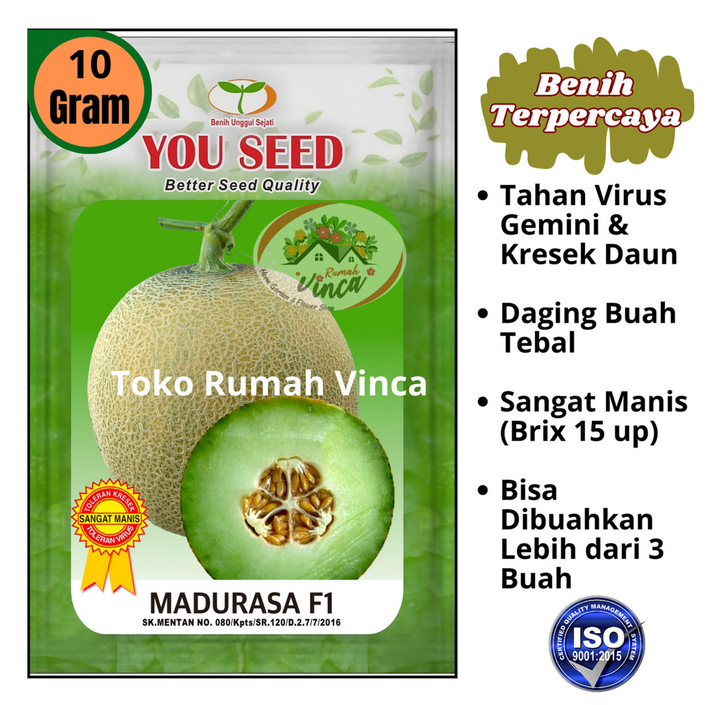 Benih Bibit Melon Madu MADURASA F1 10g setara 700 Butir dari Cap You Seed