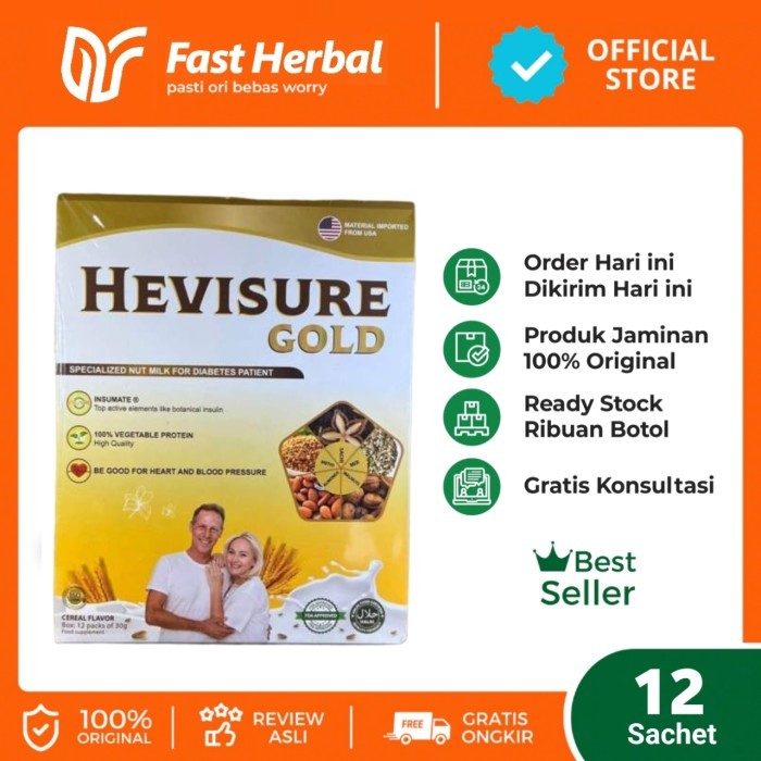 

[[PROMO]]BEST SELLER Hevisure gold USA susu vitamin diabetes dan kencing manis original