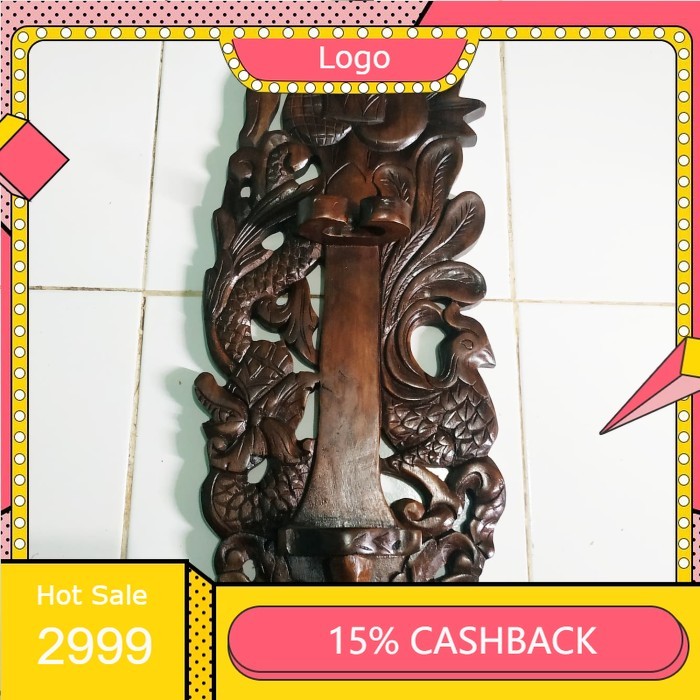 Blawong Tempat Pajangan Keris Isi 1 Kayu Ukir Ukiran Naga Merak LSR13