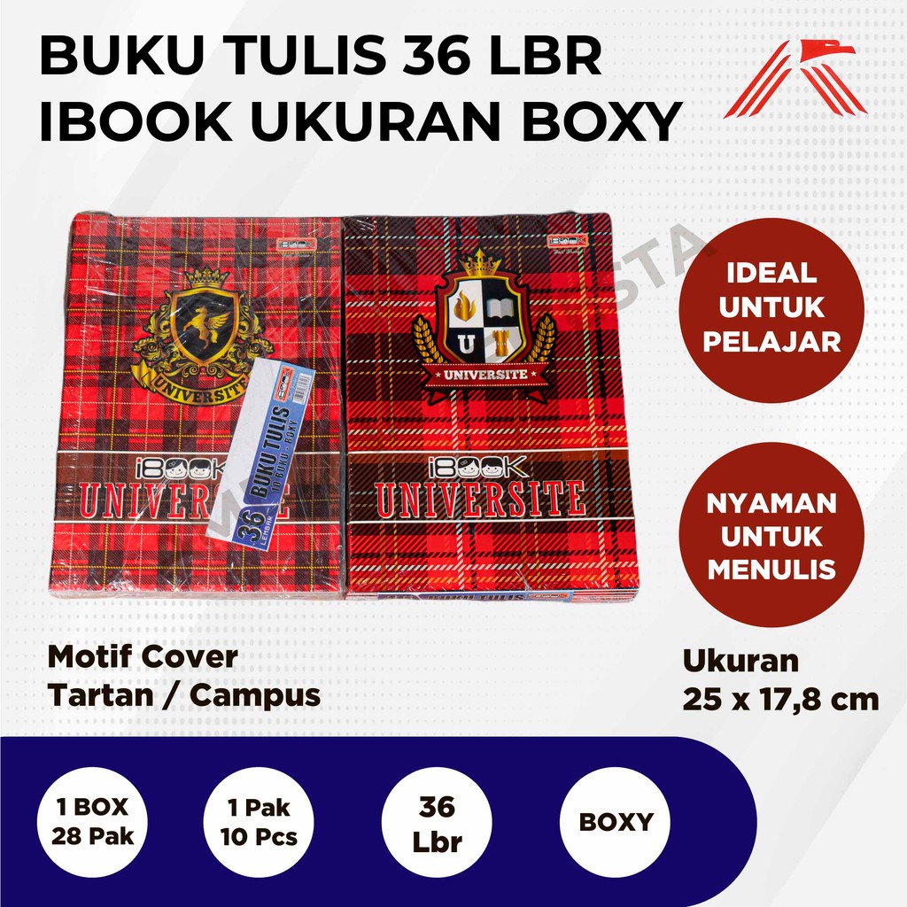 

Buku Tulis iBook isi 36Lbr Boxy @10 Pcs