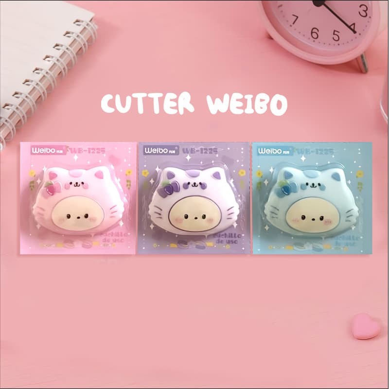 

WEIBO CUTTER MINI WB-1225 KUCING CAT PISAU LUCU PEMOTONG KERTAS ALAT TULIS PERLENGKAPAN SEKOLAH MURID ANAK PRAKARYA UNBOXING PAKET ESTETIK GEMAS CUTE