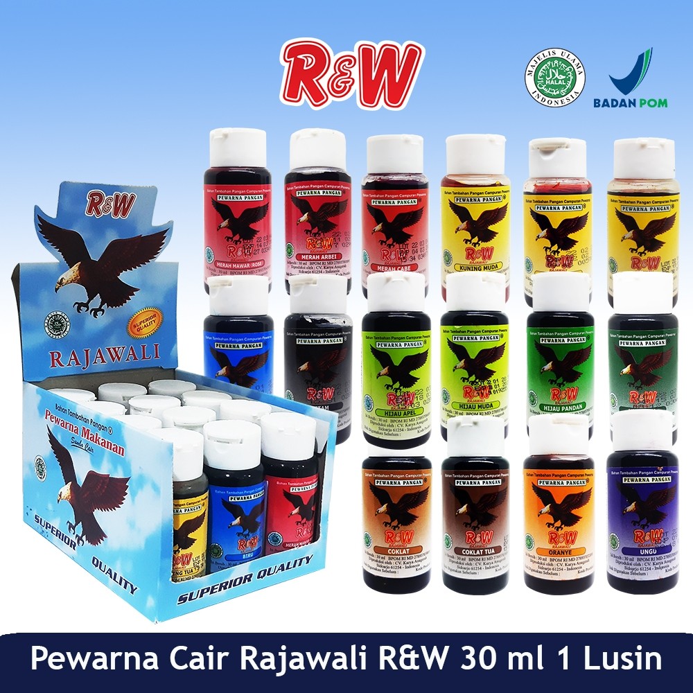 

TERLARIS Pewarna Makanan Kue Rajawali R&W RW 30 ml 1 Lusin