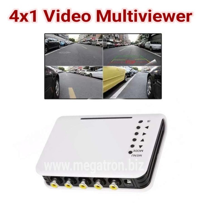 BNC / RCA Composite Quad Multi-Viewer 4x1 Switcher (pembagi layar)