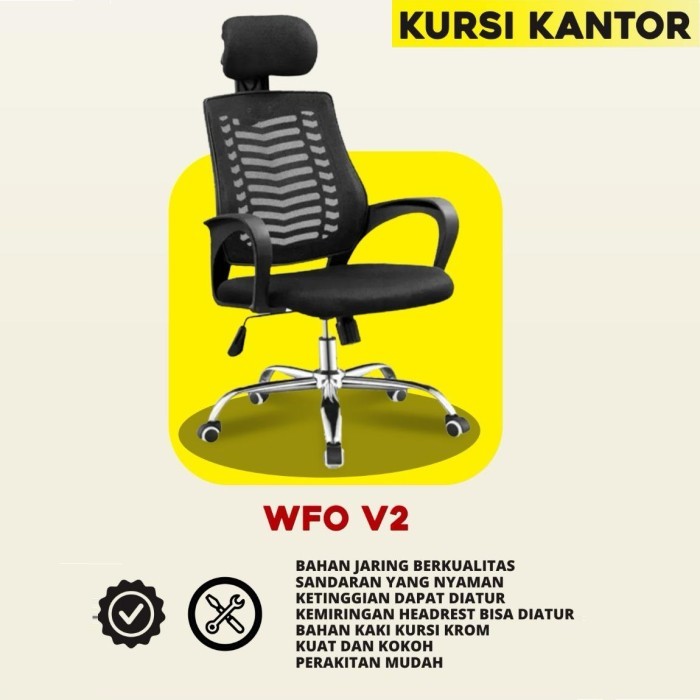 Kursi Kantor Direktur Tinggi Headrest / Kursi WFO V2 / Kursi Staff Headrest
