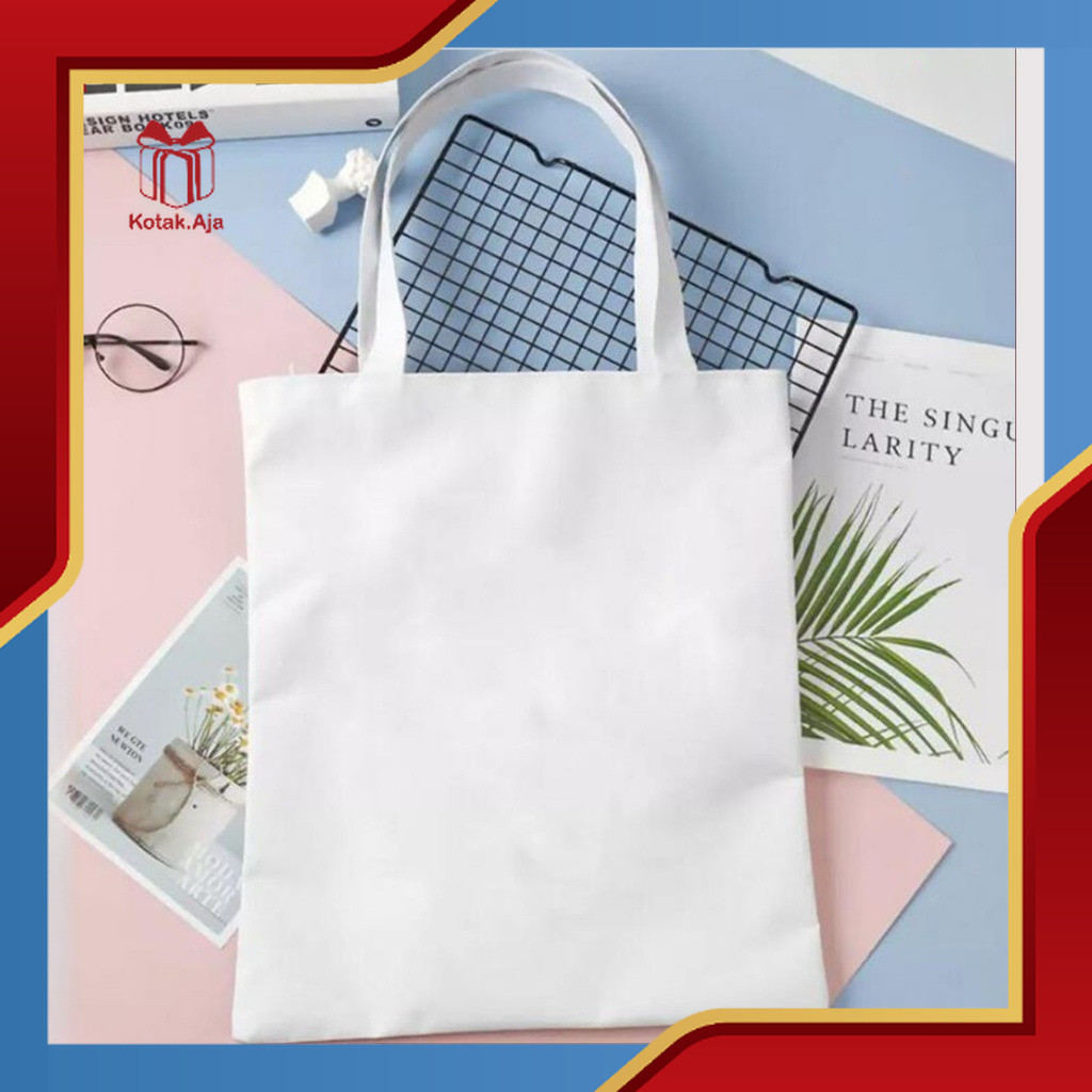 Tas Kanvas Polos / Totebag Kanvas Polos / Tas Belanja Kanvas / Kain Goodie Bag Kanvas I AO01