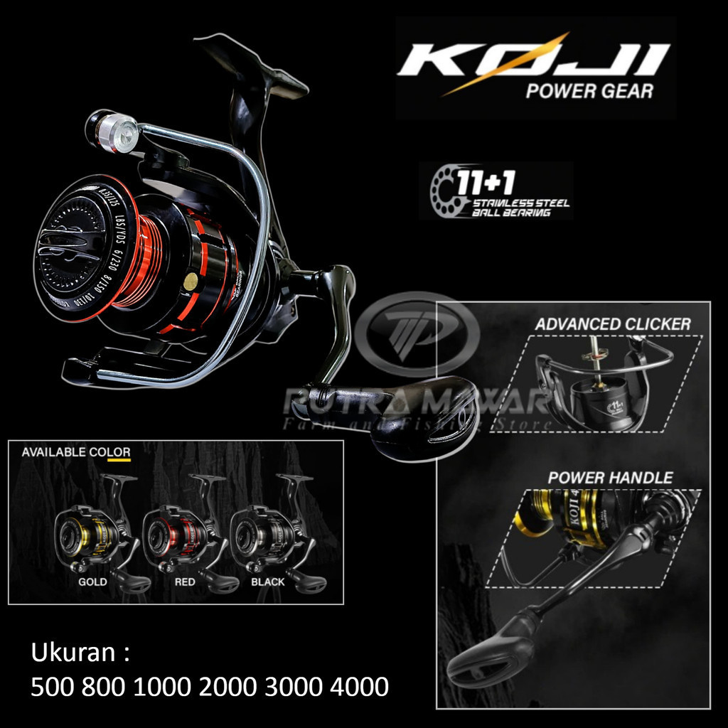 Katana Koji 1000 3000 4000 Reel Spinning Power Handle Aluminium Spool Super Kuat Ringan Murah