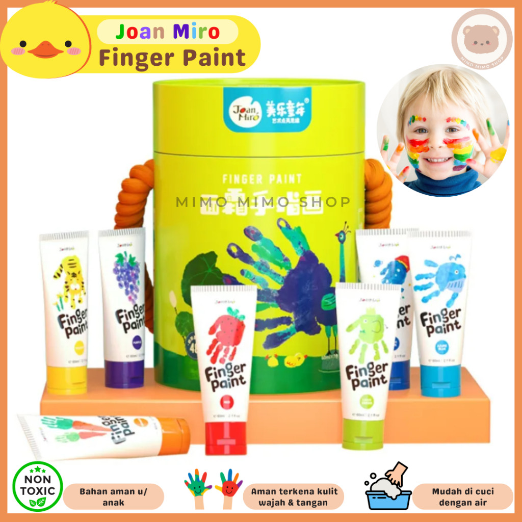 

JOAN MIRO WASHABLE FINGER PAINT SET 6 COLOR 12 COLOR NON TOXIC HAND PAINTING CAT TANGAN AMAN