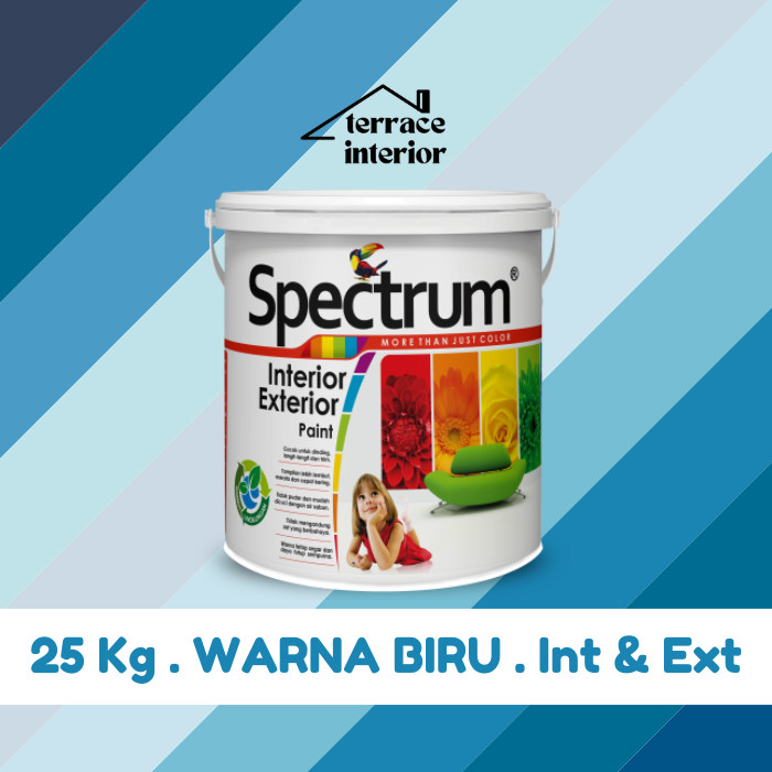Cat Tembok Spectrum Interior & Exterior Warna Biru 25 Kg