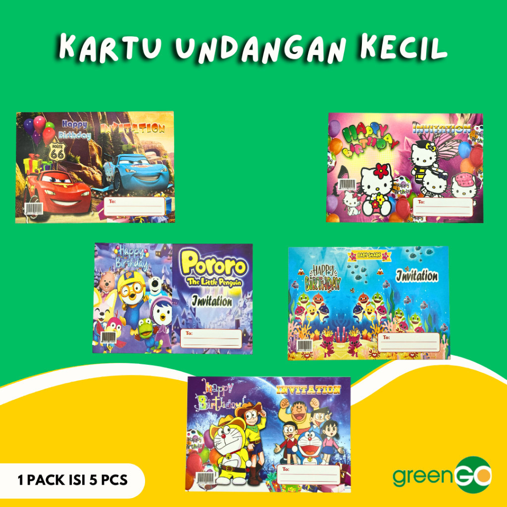 

[MS] KARTU UNDANGAN PESTA ULTAH ULANG TAHUN 1 PACK MOTIF KARAKTER KARTUN BIRTHDAY CARD ANAK MURAH