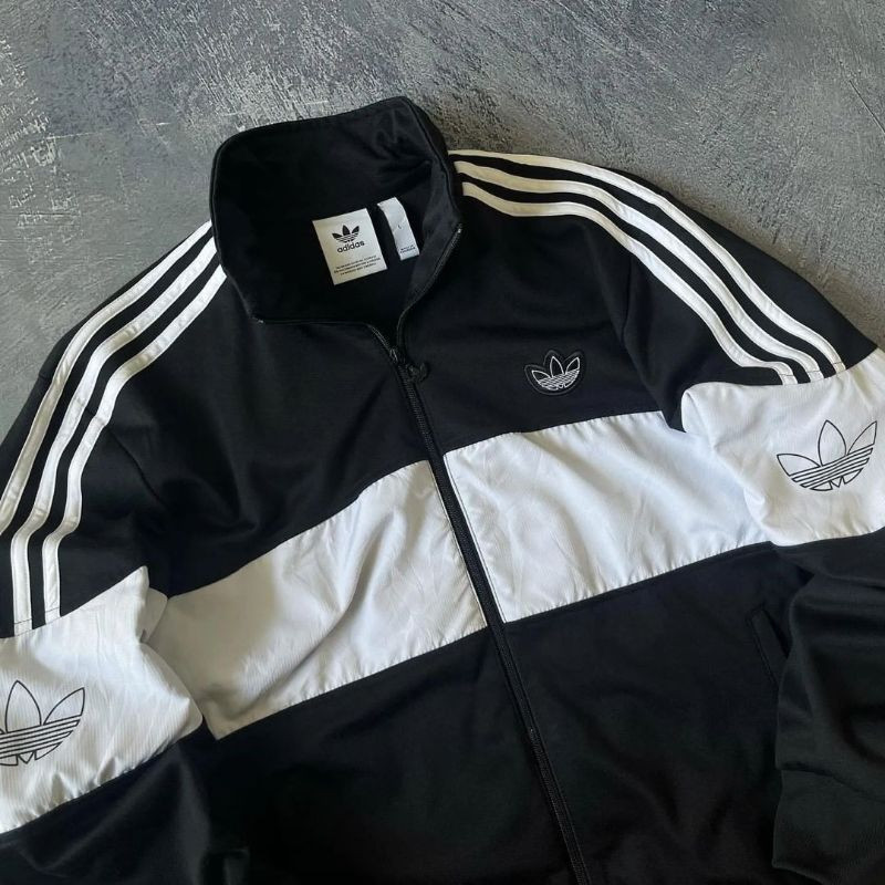 Jaket Tracktop Pria Adidas 3D Hitam Casual Logo Bordir Premium Sweater Pria Wanita Distro Branded