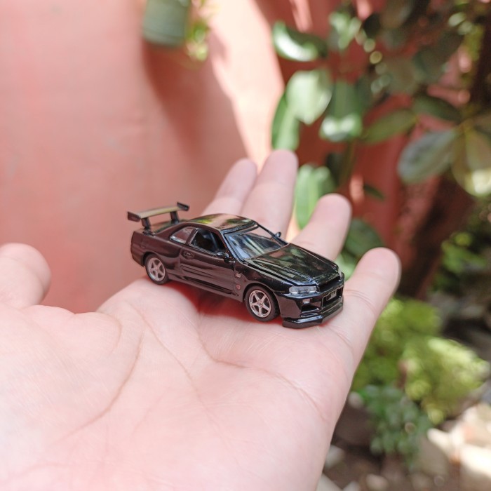 Targa Taccar NISSAN SKYLINE GT-R R34 BLACK 1/64 Miniscale Loose VHTF Miniatur Mainan Diecast
