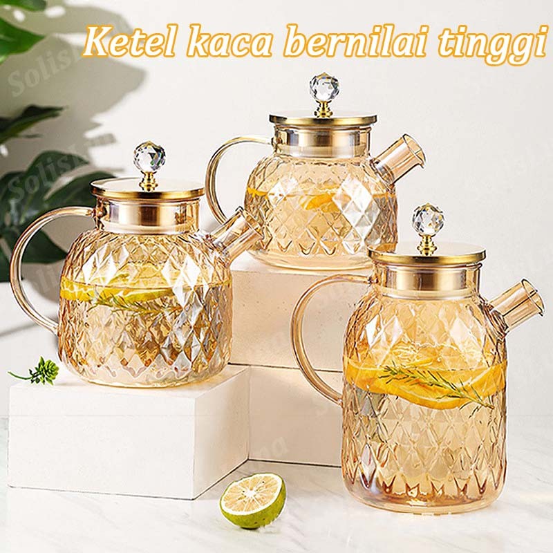 Ketel Air Minum / Teko Air Kaca Diamond / Teko Air Panas Kaca Teko Teh Tempat Air Minum Ketel Borosi