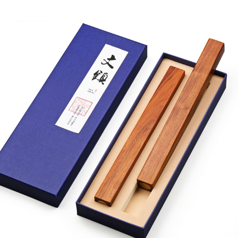 

Paperweights Chinese Calligraphy Ink Painting Rosewood Brass Paper Weight Gift Customized Paperweight Wooden Paper Pressing Prop