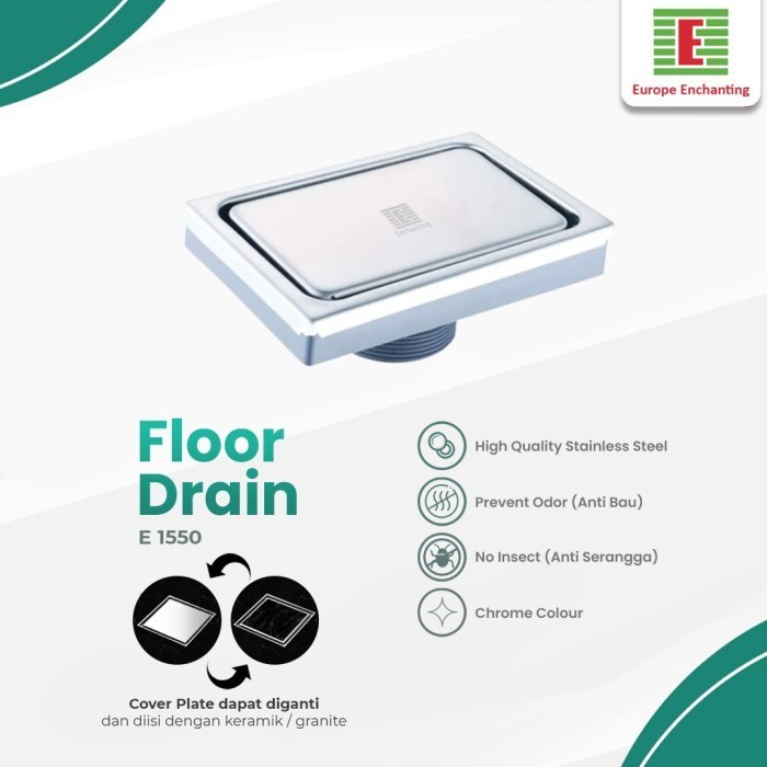 

E 1550 Floor Drain / Saringan Got Stainless Steel - Putih