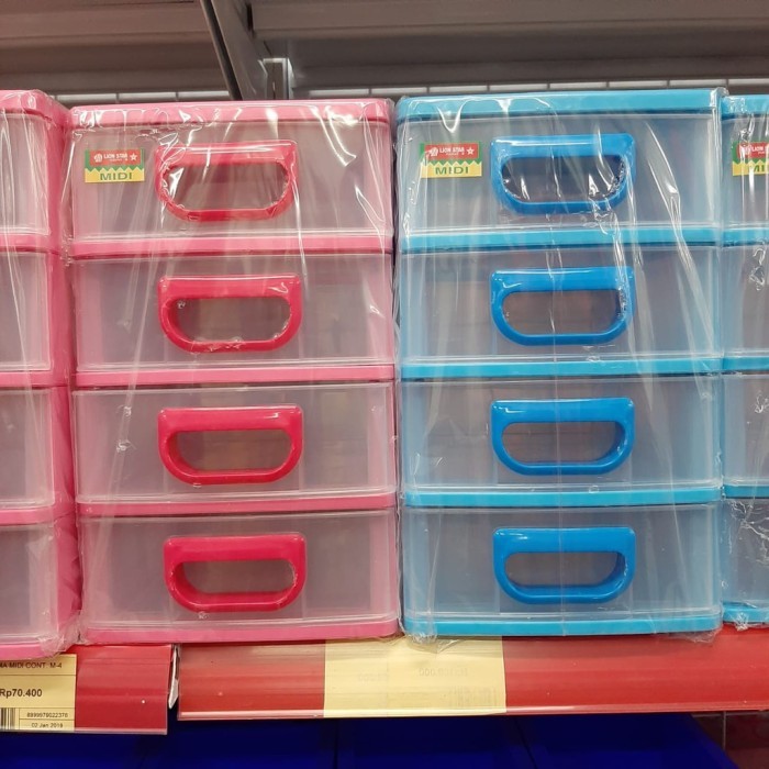 Laci plastik / rak mini storage box container Lion Star Midi Susun 4