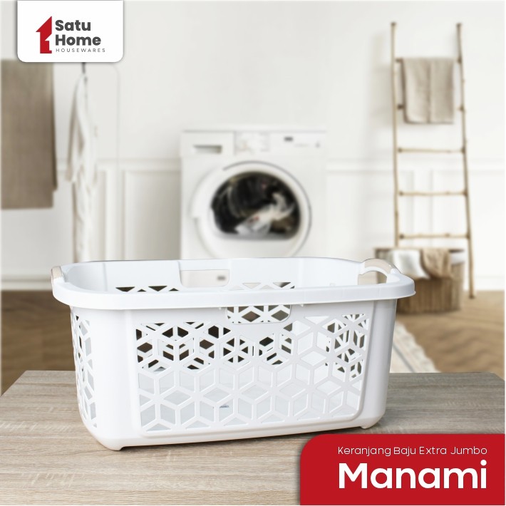 𝗦𝗮𝘁𝘂.𝗛𝗼𝗺𝗲 - MANAMI LAUNDRY BASKET/KERANJANG LAUNDRY/KERANJANG PAKAIAN/KERANJANG JUMBO/KERANJANG LAUN